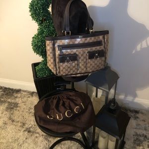 GUCCI GG Crystal Shoulder Tote Bag